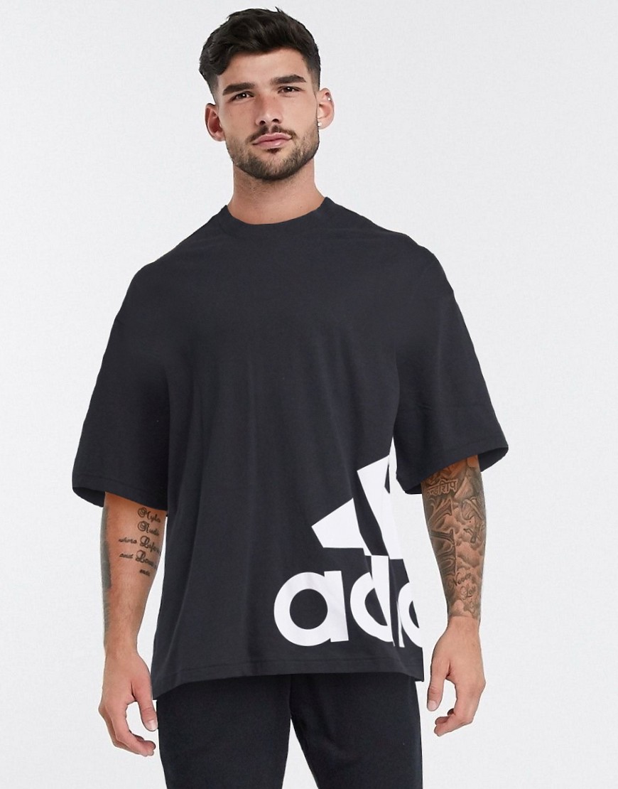 Adidas Training oversized t-shirt in black with logo