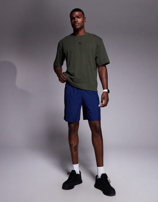 adidas Training oversized t-shirt in dark khaki, 2 of 5
