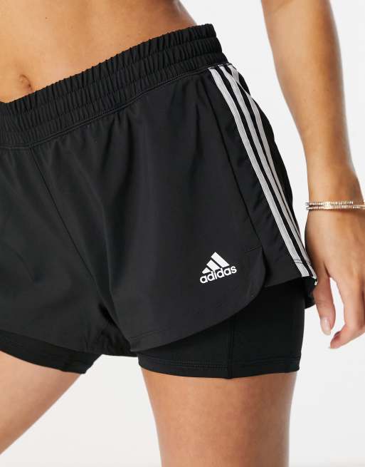  adidas Training Pacer 2 in 1 shorts in black