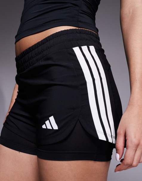 adidas - Training Pacer - 2-in-1 shorts in zwart - view 1