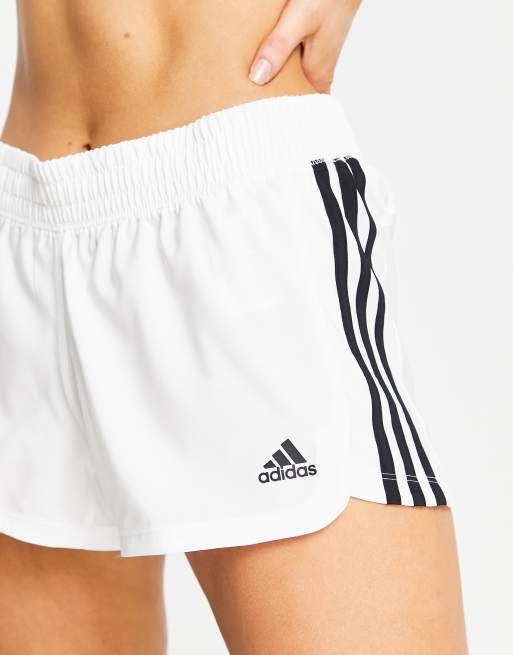 Adidas 3 stripe shorts sales white