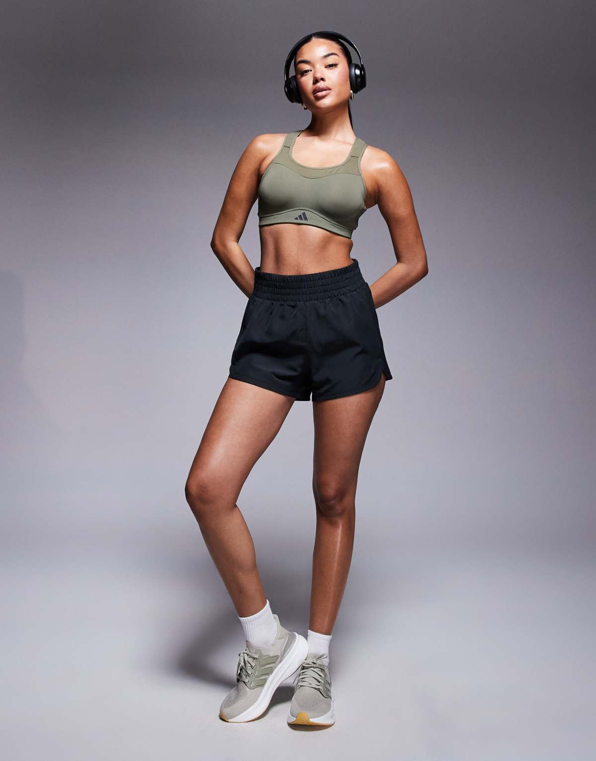 adidas Training Pacer high waisted 3"" shorts in black