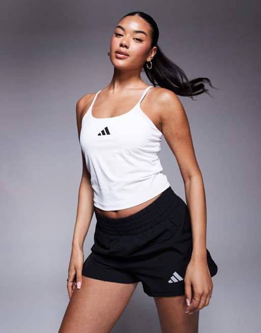 adidas Training Pacer high waisted 3"" shorts in black, 5 of 5