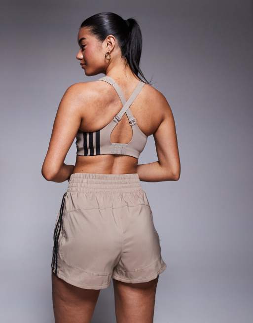 adidas – Training – Pacer – Ljusbruna shorts med hög midja på 3 tum, 4 av 5