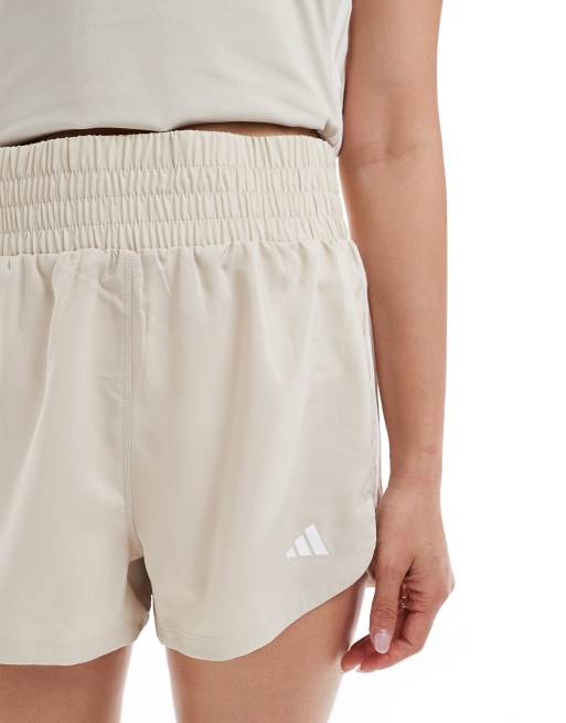 adidas - Training Pacer - Pantaloncini a vita alta color pietra, 4 di 5