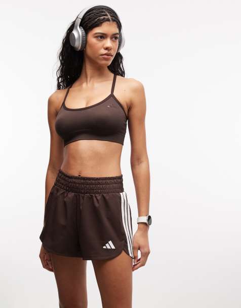 adidas - Training - Pacer - Short met hoge taille in koffie - view 1