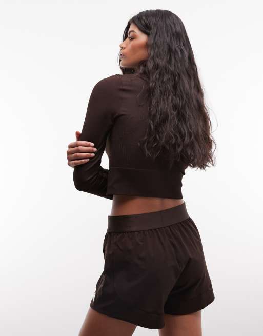 adidas Training Pacer shorts in aurora coffee, 5 of 5