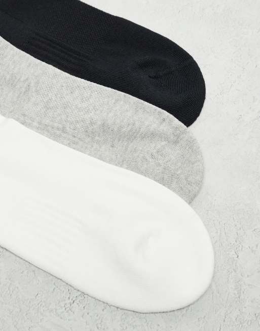 adidas Training - Pakke med 3 par sokker med striber i sort/hvid/grå, 2 af 3