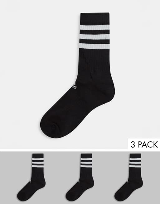adidas Training - Pakke med 3 par sorte ankelsokker med striber