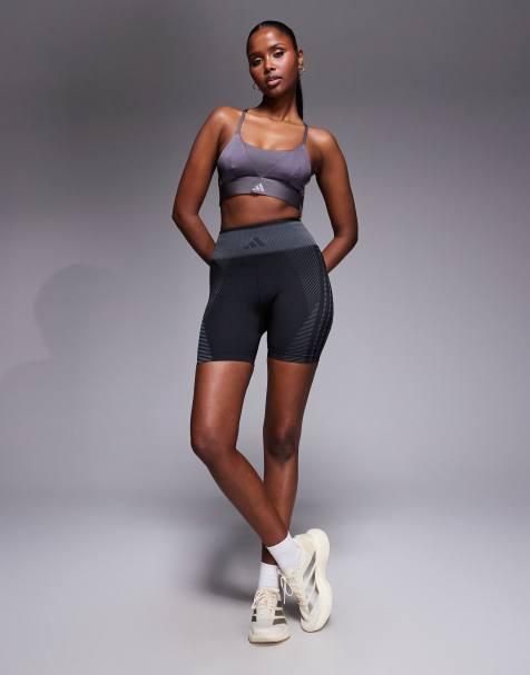 adidas Training - Pantaloncini leggings da 5" senza cuciture neri e grigi - view 1