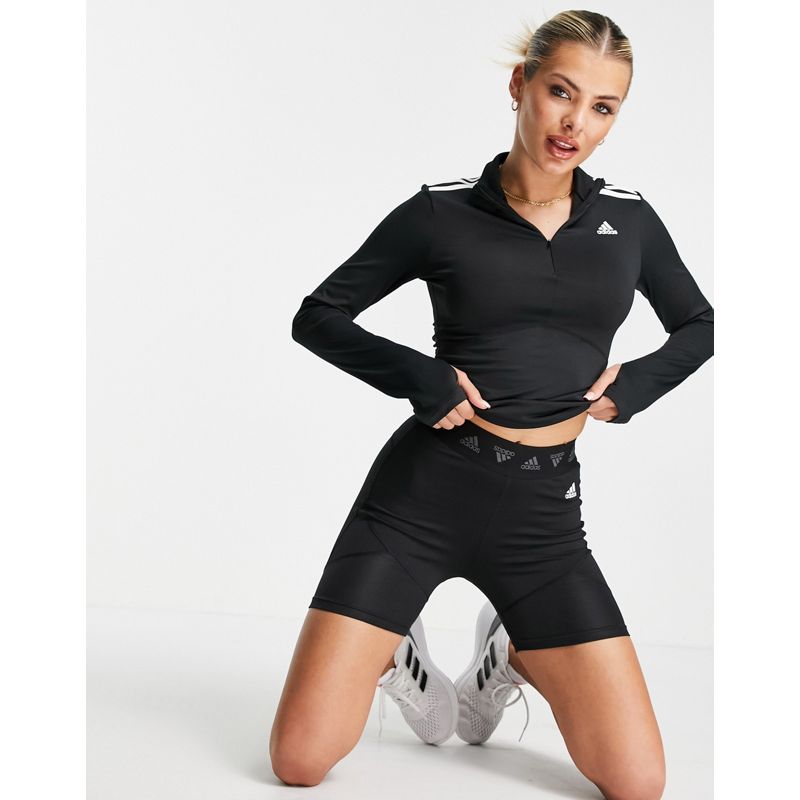 Activewear 56Adu adidas - Training - Pantaloncini neri con fascia in vita con logo