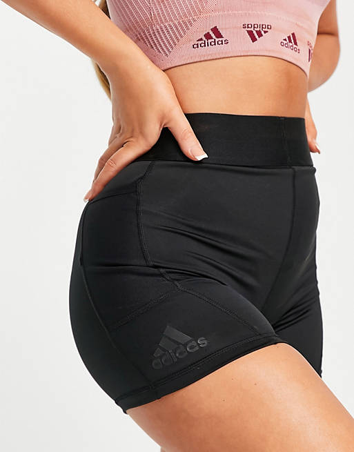  adidas Training Period Proof 3 inch shorts in black 
