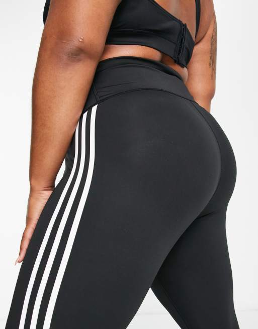 adidas Training Plus 3 Bar leggings in black