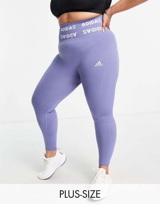 adidas Training Plus Aeroknit leggings with branded waistband in