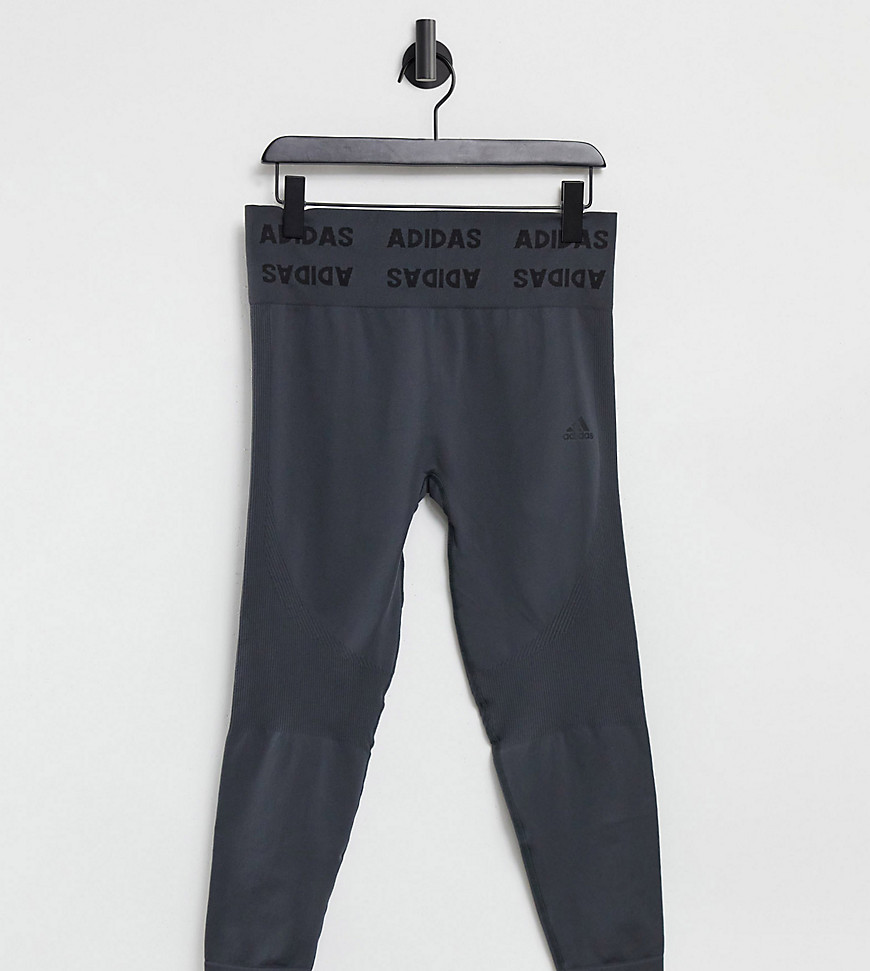Adidas Training Plus Aeroknit seamless leggings in gray-Grey