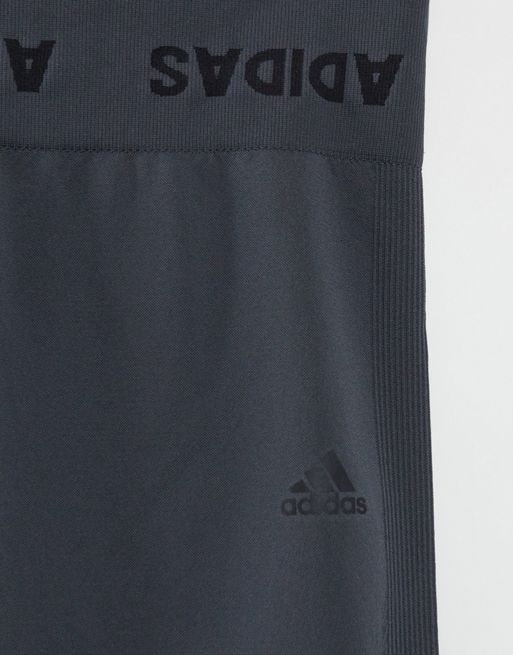 adidas Training Aeroknit seamless leggings in grey