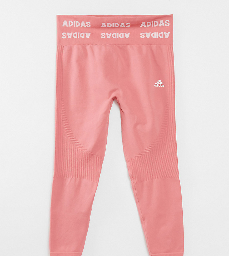 adidas Training Plus Aeroknit seamless leggings in pink