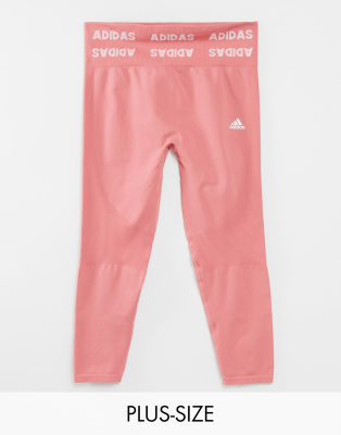 Adidas Training Aeroknit Seamless Leggings In Pink, GV5112