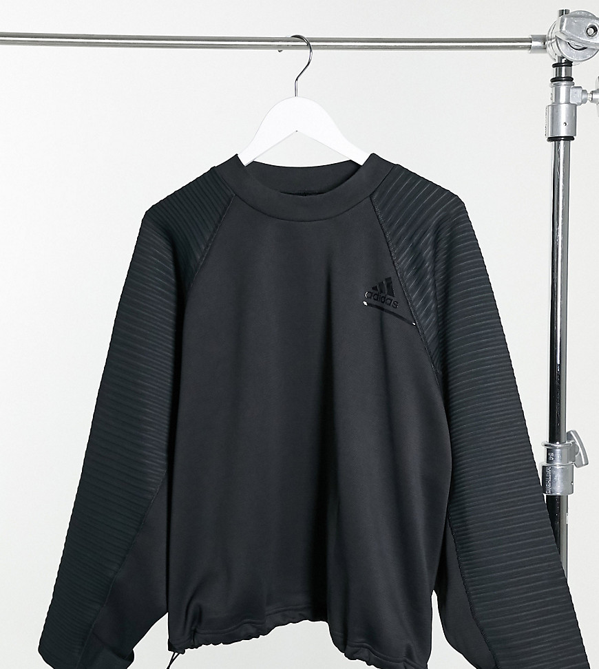 Adidas - Training Plus - Cropped sweatshirt in zwart met trekkoord