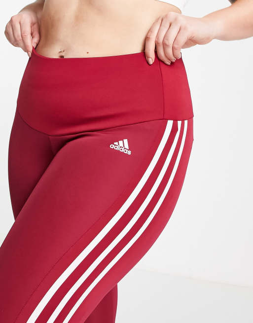 adidas Training Plus leggings in burgundy