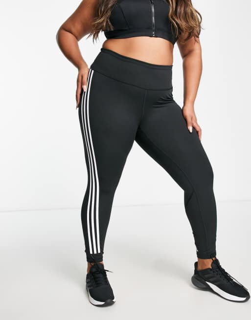 adidas Training Plus Future Icons wrapped stripe leggings in black