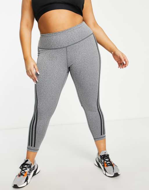 adidas Training Plus Future Icons wrapped stripe leggings in gray