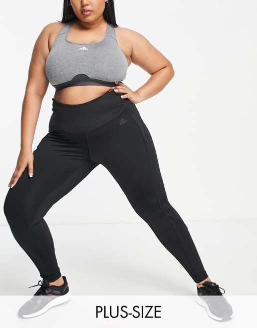 adidas Training Plus Hyperglam ribbed high-waisted leggings in