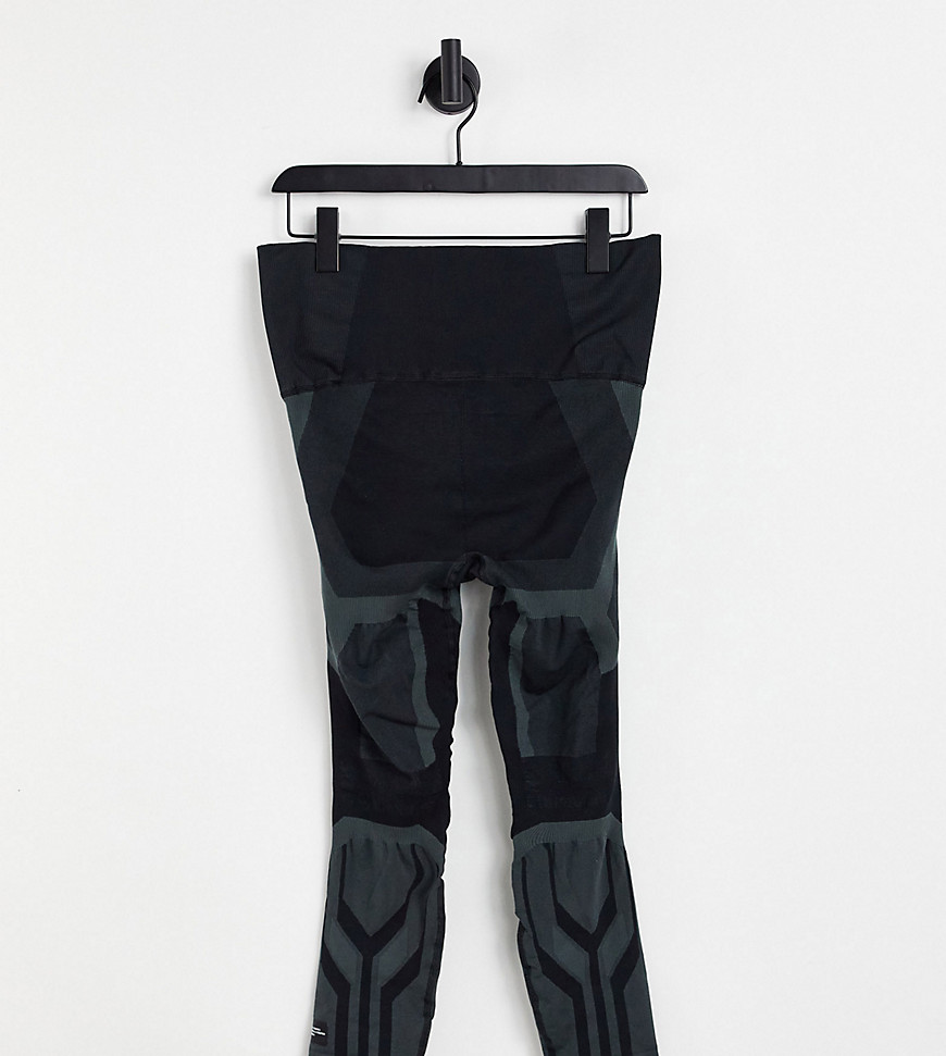 Adidas Training Plus Sculpt leggings with seam detail in black