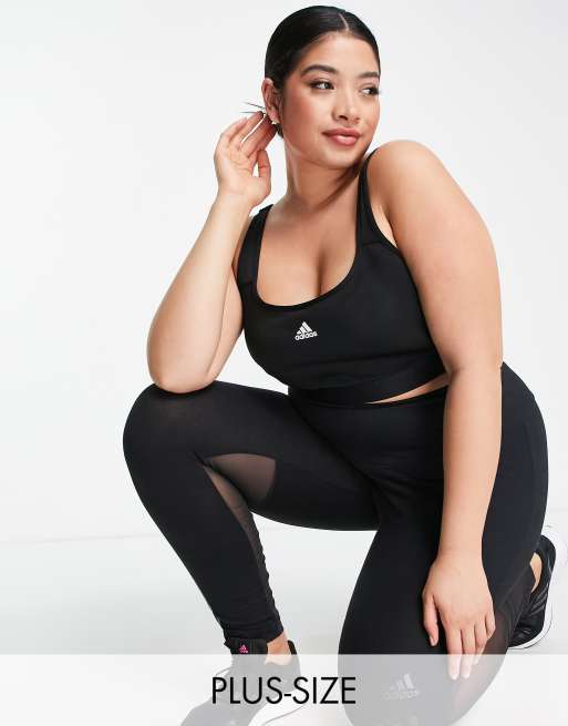 adidas Training Plus - Sort sports-BH med delte stropper og høj støtte