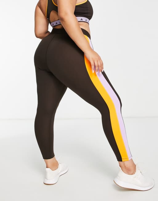 Adidas black shop and orange leggings