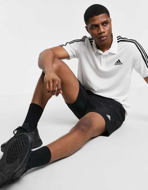 adidas - Training - Polo bianca con 3 strisce