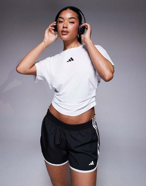 adidas Training – Power – Biały T-shirt ze skręconym tyłem - view 1