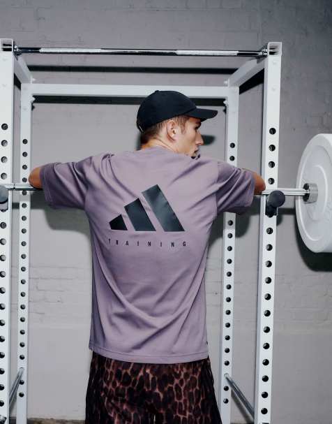 adidas Training – Power – Ciemnoszary T-shirt oversize - view 1
