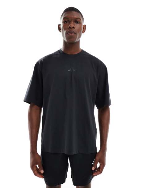 adidas Training – Power – Czarny T-shirt oversize - view 1