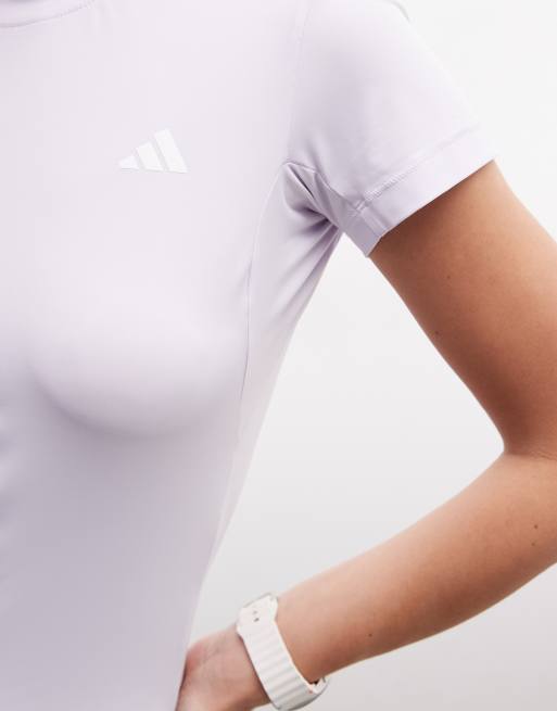 adidas Training - Power Essentials - Camiseta negra rosa con diseño encogido, 3 de 4
