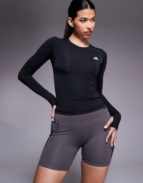 adidas Training Power Essentials long sleeve top in black - view 1