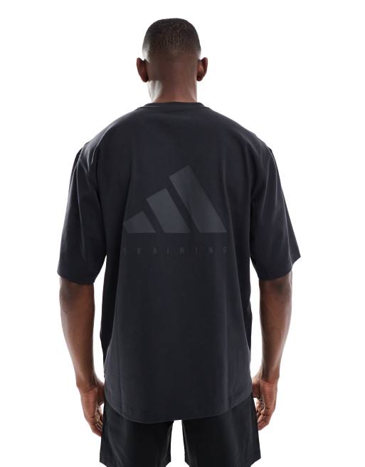 adidas Training Power oversize tee in black , 3 of 5