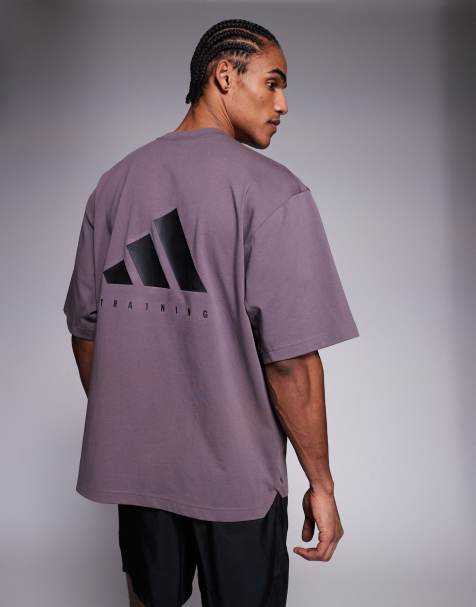 adidas Training Power oversized t-shirt in dark grey