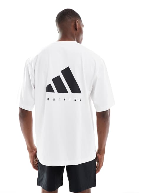 adidas Training Power oversized tee in white , 3 of 5