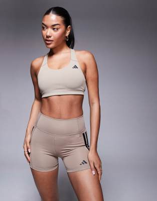 adidas Training - Power - Sport-BH in Kreidebraun mit mittlerer Stützfunktion