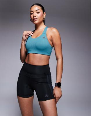 adidas Training - Power - Sport-BH in Petrol mit mittelstarker Stützkraft-Grün