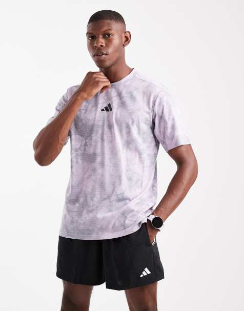 adidas Training – Power – T-Shirt in Ice Lavender, Powder Plum und Grau - view 1