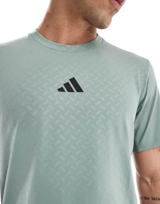 adidas - Training - Power - T-shirt met 3-Stripes in zilvergroen, 4 van 4
