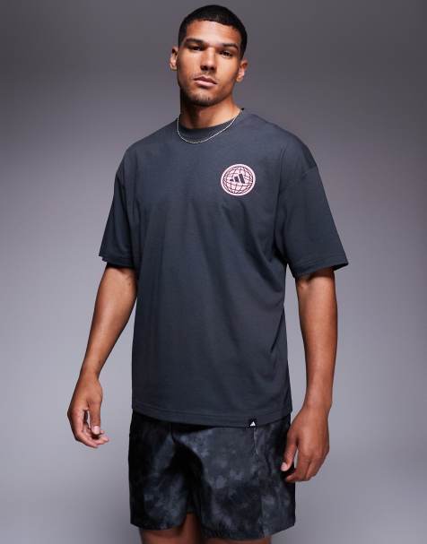 adidas Training Power - T-shirt met wereldbolprint op de rug in zwart - view 1