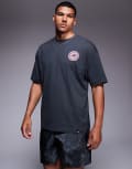 [adidas performance] adidas Training Power t-shirt with globe back print in black 2XL black