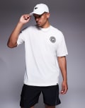 [adidas performance] adidas Training Power t-shirt with globe back print in white XS off white