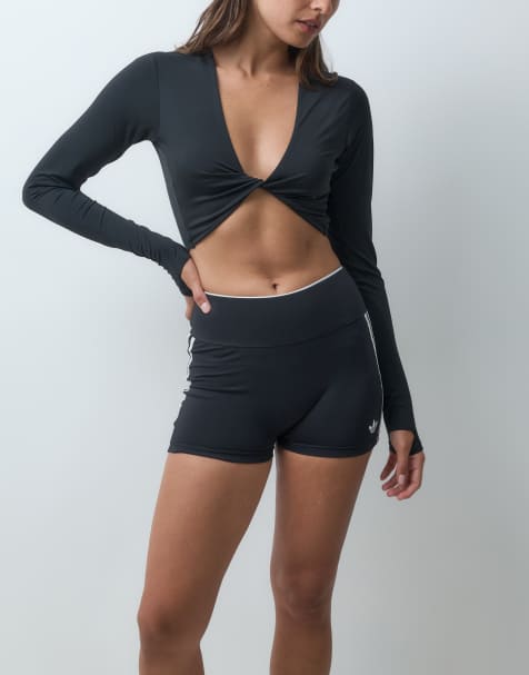 adidas Training Power twist long sleeve top in black - view 1
