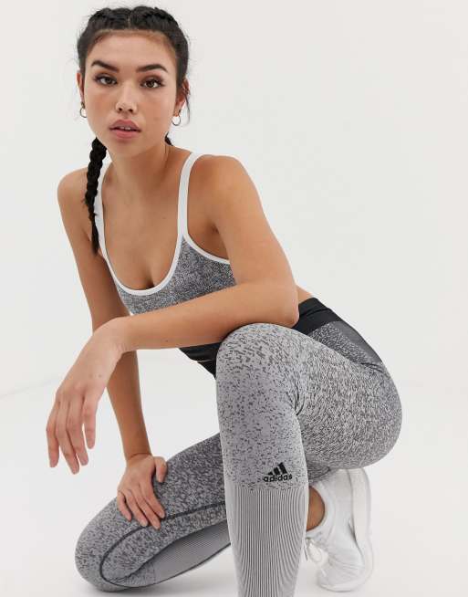 Adidas training primeknit leggings in sales grey