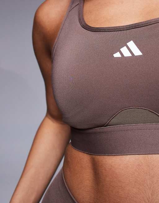 adidas Training - PWRCT - Brassière de sport maintien renforcé - Marron foncé, 2 de 4