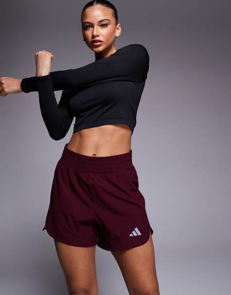 adidas Training racer pacer shorts in burgundy - view 1